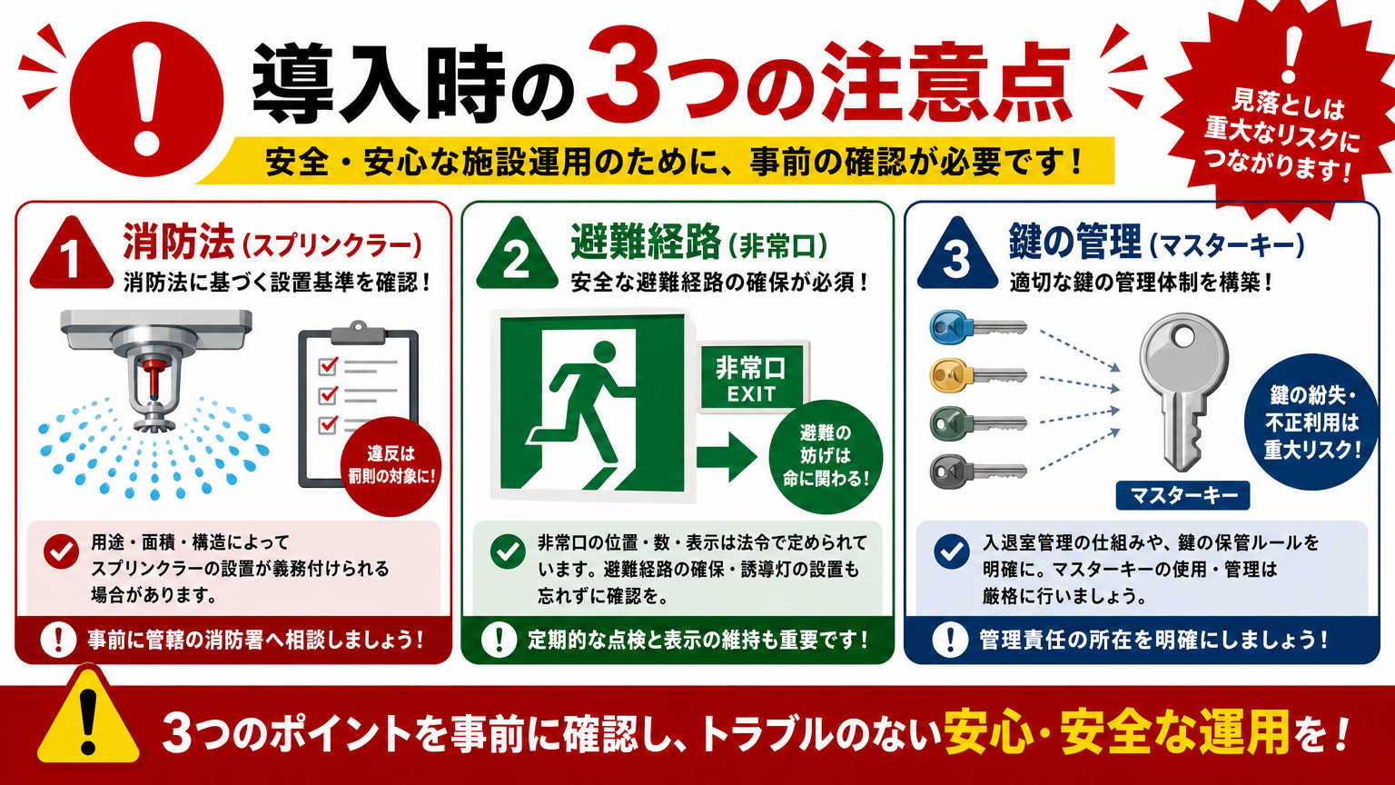 施錠できる間仕切りを導入する際の注意点